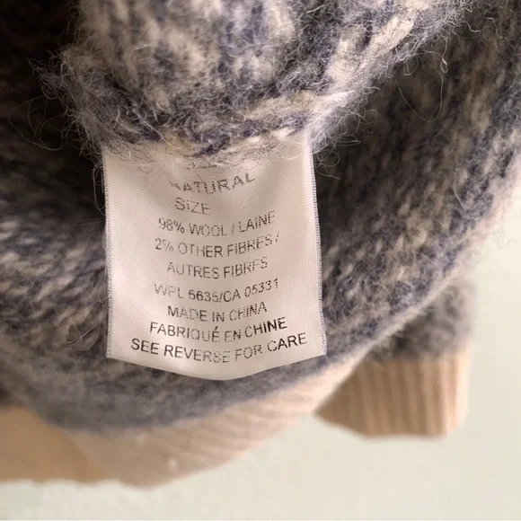 WOOLRICH vintage *flaws alpine ski style cardigan knit sweater cream wool nordic - Picture 5 of 10